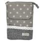 Preview: Handtasche Patchwork Crossbag Stoff Sterne grau